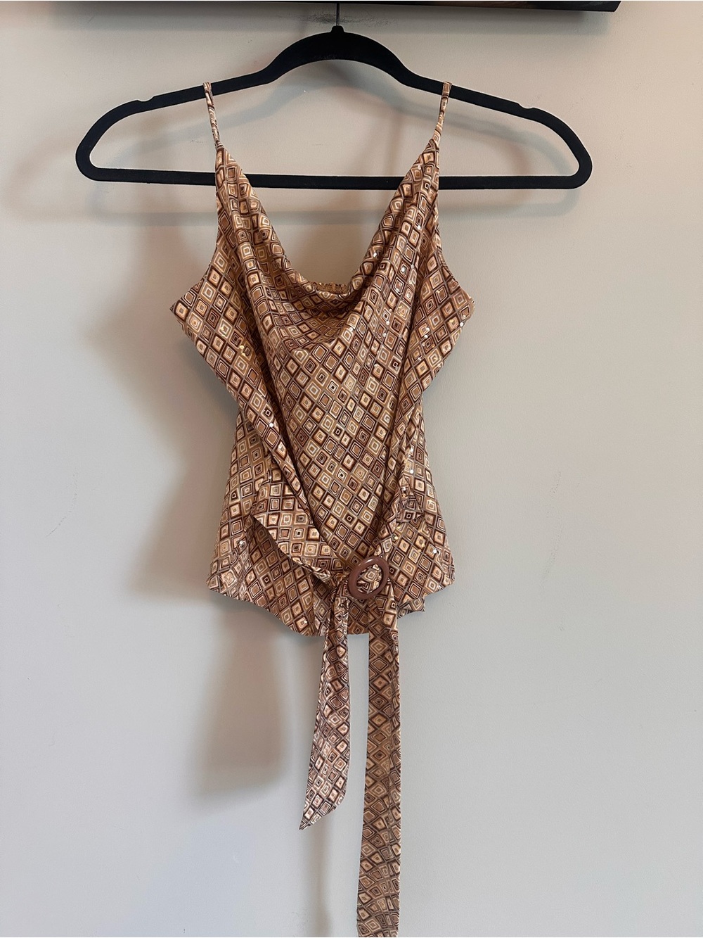 Sequin Cowl Neck Cami Top – Size XS